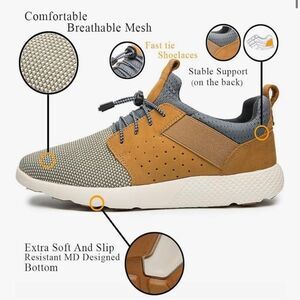 LANGBAO Men's Casual Walking No Laces Shoes Max-Athletic Air Mesh | Men's 11